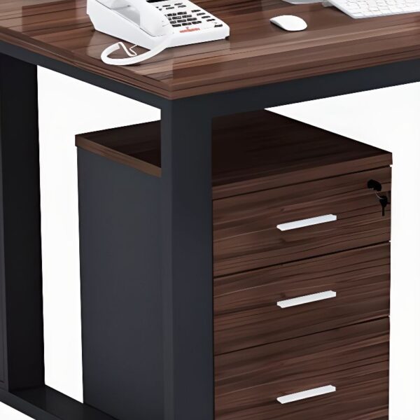 Office seat, 6-Way working station, Executive desk, coat hanger, safe, filling cabinet