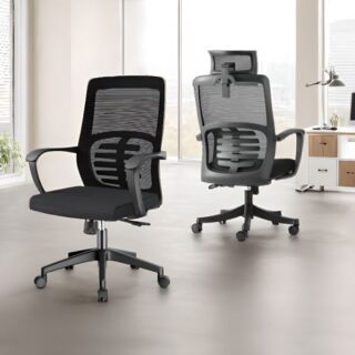 reception desk, executive desk, safe, filling cabinet, waiting sofa, visitor seat, workstation, Eames seat, study desk, coat hanger, conference seat