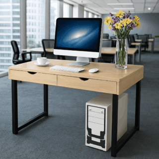 6-way workstation, reception desk, banquet, foldable seat, ergonomic seat, office table, filling cabinet