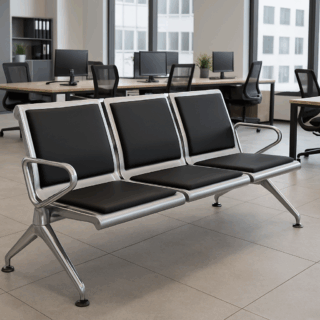 coat hanger, reception desk, filling cabinets, executive desk, waiting sofa, non-padded Eames table, office seat, office desk, filling cabinet