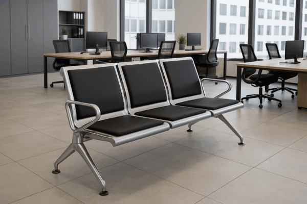 coat hanger, reception desk, filling cabinets, executive desk, waiting sofa, non-padded Eames table, office seat, office desk, filling cabinet