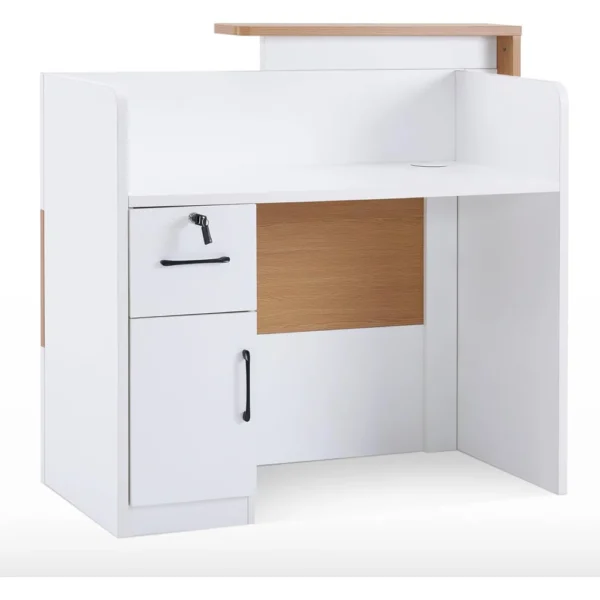 2-Way workstation, ergonomic seat, dual orthopedic seat, reception desk, butterfly seat, office desk