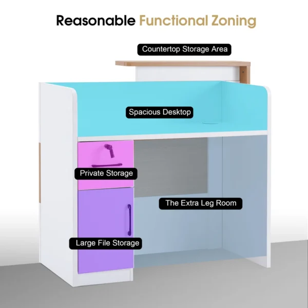 2-Way workstation, ergonomic seat, dual orthopedic seat, reception desk, butterfly seat, office desk