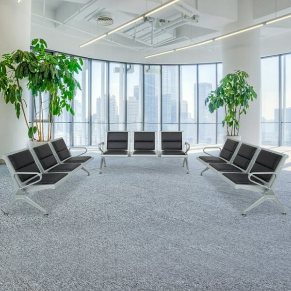 coat hanger, reception desk, filling cabinets, executive desk, waiting sofa, non-padded Eames table, office seat, office desk, filling cabinet