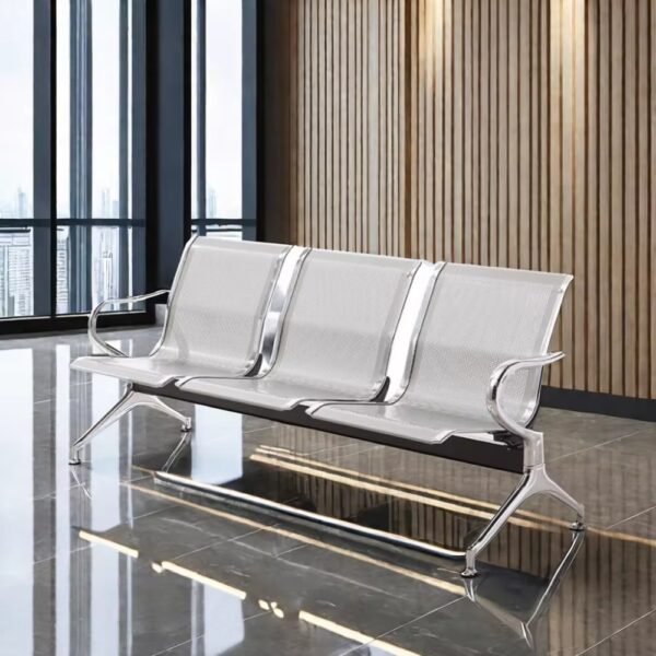 3-link reception bench, 2-door filing furniture, 2.4m Boardroom table, Secretarial mesh office seat, mahogany coat hunger, executive mahogany visitors seat, Directors Office Chair, 1.6M reception desk
