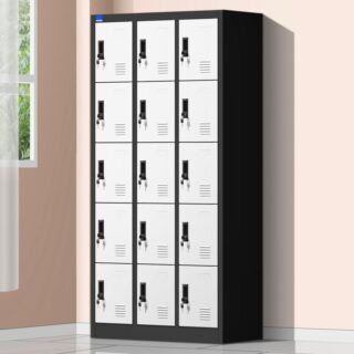 15-locker filing cabinet, 2 way workstation, 2.4m Boardroom table, dining table, Executive desk, Mahogany Coat HANGER, wooden credenza, 2-door wooden cabine