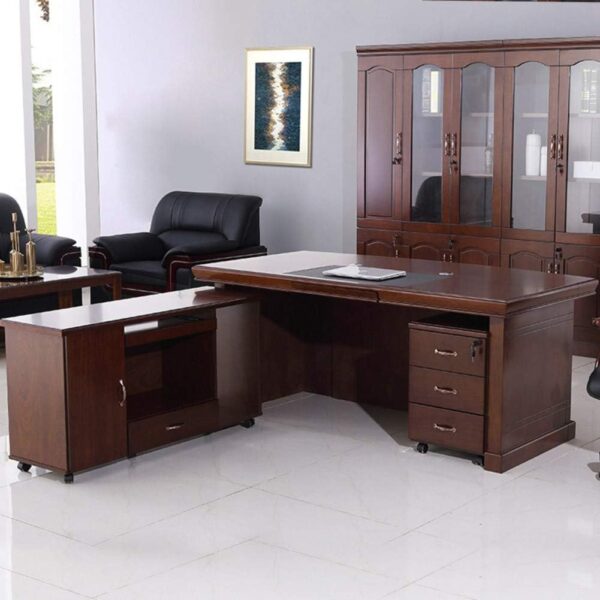 Executive desk, l shaped desk, mahogany executive desk, 1.8m executive desk, 1,2m executive desk, 3-door filling cabinet, 2-door filling cabinet