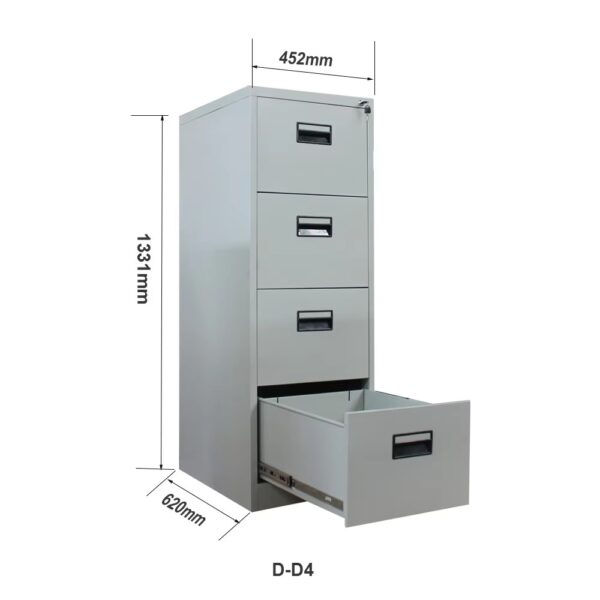 4-Drawers metallic office filing cabinet - Image 6