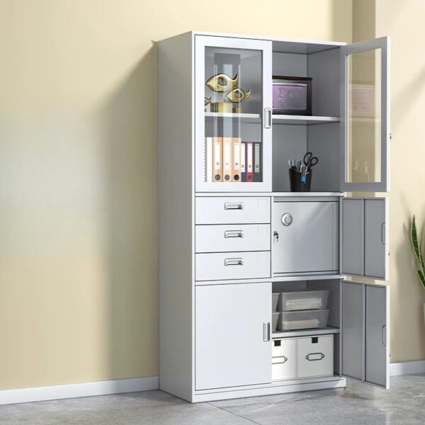 15-locker filing cabinet, 2 way workstation, 2.4m Boardroom table, dining table, Executive desk, Mahogany Coat HANGER, wooden credenza, 2-door wooden cabinet,