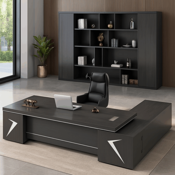 Edit the background of the attached seat into an office set up to attract customers