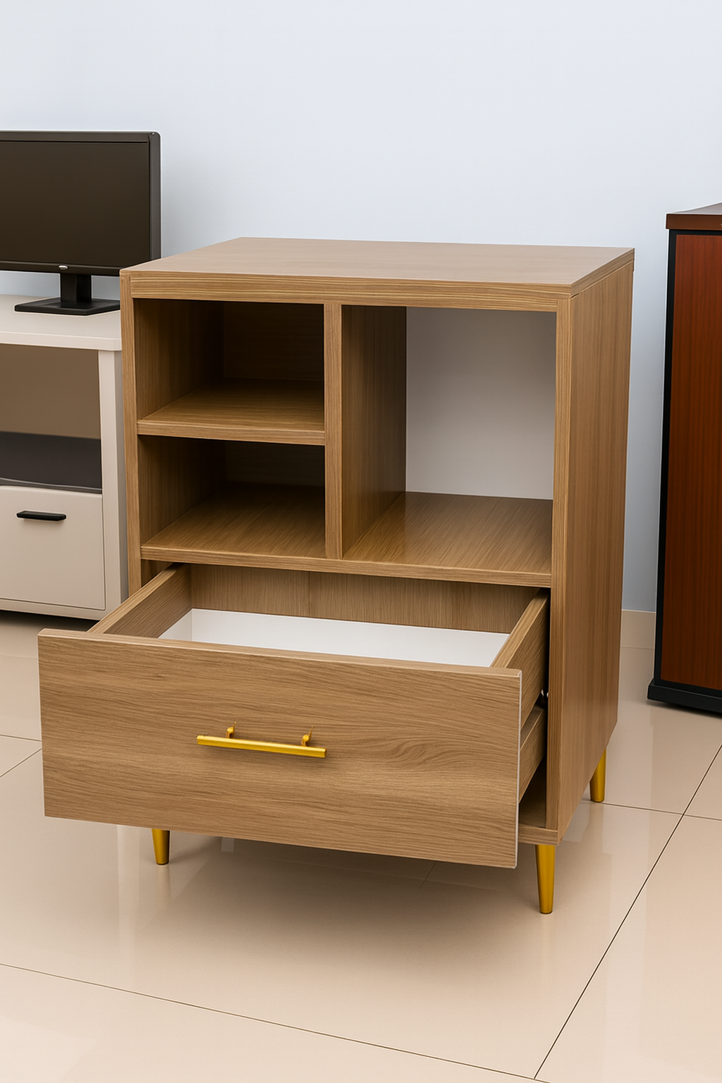 3-link heavy duty waiting bench, 2.4m boardroom table, Mahogany Coat HANGER, Headrest Office Chair, Wooden executive desk, dining table, high back executive chair, 15-locker filing cabinet,