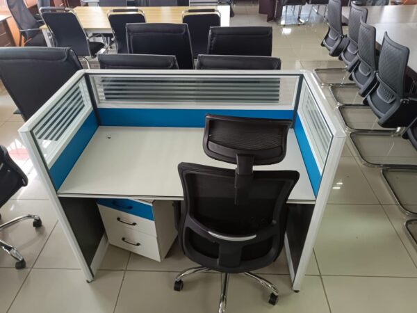 3-link heavy duty waiting bench, 2.4m boardroom table, Mahogany Coat HANGER, Headrest Office Chair, Wooden executive desk, dining table, high back executive chair, 15-locker filing cabinet,