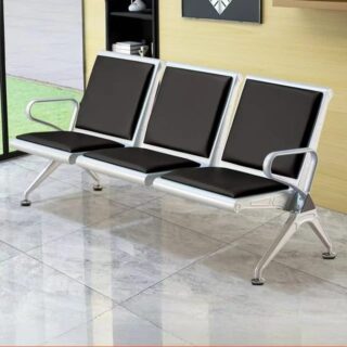3-link heavy duty waiting bench, 2.4m boardroom table, Mahogany Coat HANGER, Headrest Office Chair, Wooden executive desk, dining table, high back executive chair, 15-locker filing cabinet,