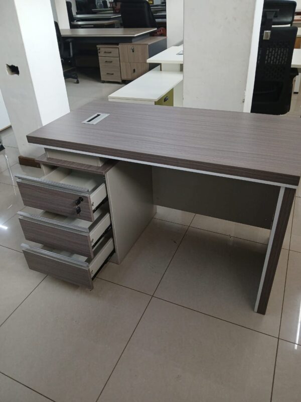 3-link heavy duty waiting bench, 2.4m boardroom table, Mahogany Coat HANGER, Headrest Office Chair, Wooden executive desk, dining table, high back executive chair, 15-locker filing cabinet,