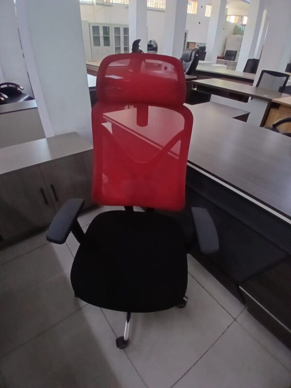 3-link heavy duty waiting bench, 2.4m boardroom table, Mahogany Coat HANGER, Headrest Office Chair, Wooden executive desk, dining table, high back executive chair, 15-locker filing cabinet,