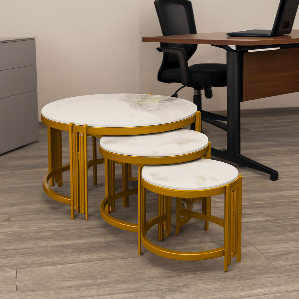 6-way workstation, executive seat, coat hanger, reception desk, secretarial seats, visitor seat, office desk