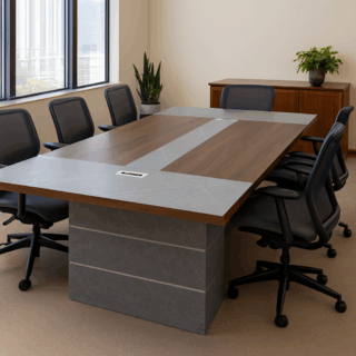 3-link heavy duty waiting bench, 2.4m boardroom table, Mahogany Coat HANGER, Headrest Office Chair, Wooden executive desk, dining table, high back executive chair, 15-locker filing cabinet,