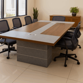 3-link heavy duty waiting bench, 2.4m boardroom table, Mahogany Coat HANGER, Headrest Office Chair, Wooden executive desk, dining table, high back executive chair, 15-locker filing cabinet,