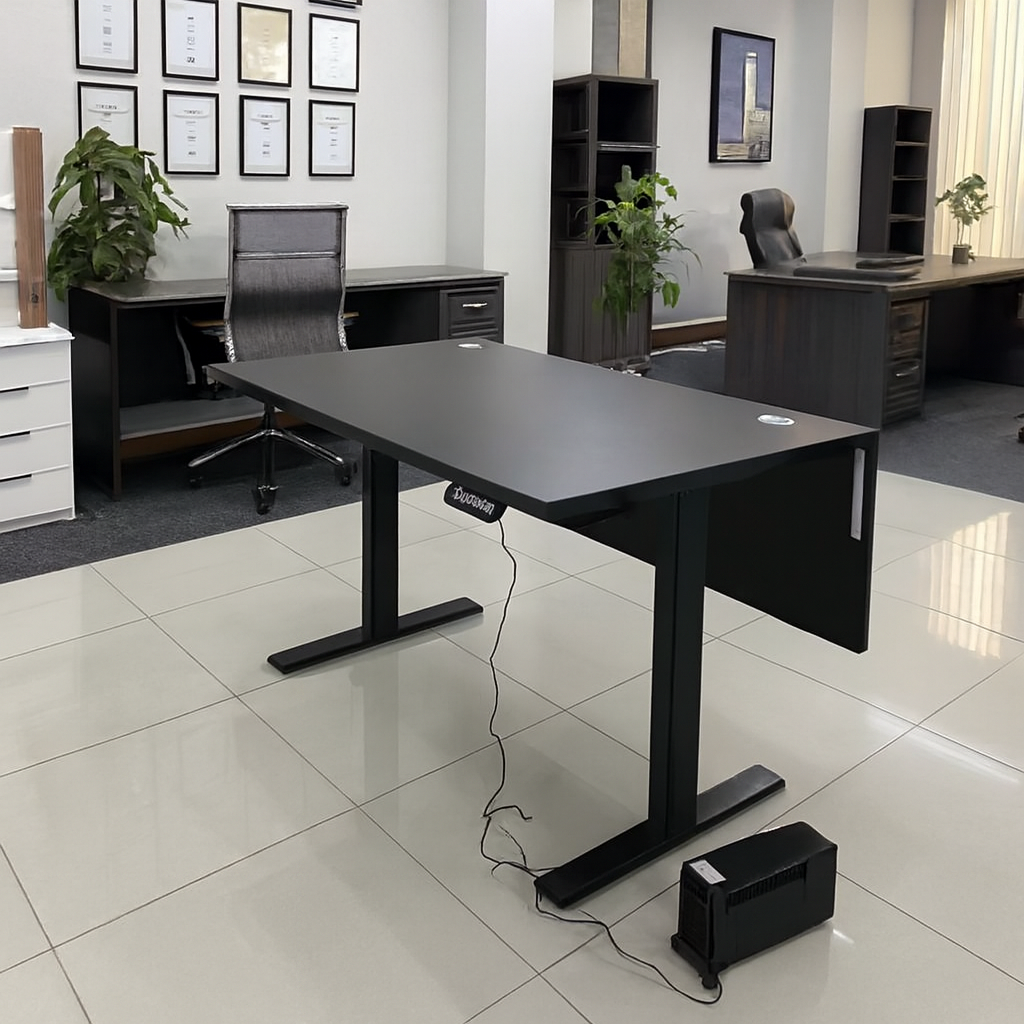 3-link heavy duty waiting bench, 2.4m boardroom table, Mahogany Coat HANGER, Headrest Office Chair, Wooden executive desk, dining table, high back executive chair, 15-locker filing cabinet,
