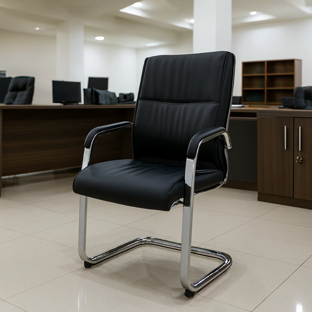 3-link heavy duty waiting bench, 2.4m boardroom table, Mahogany Coat HANGER, Headrest Office Chair, Wooden executive desk, dining table, high back executive chair, 15-locker filing cabinet,