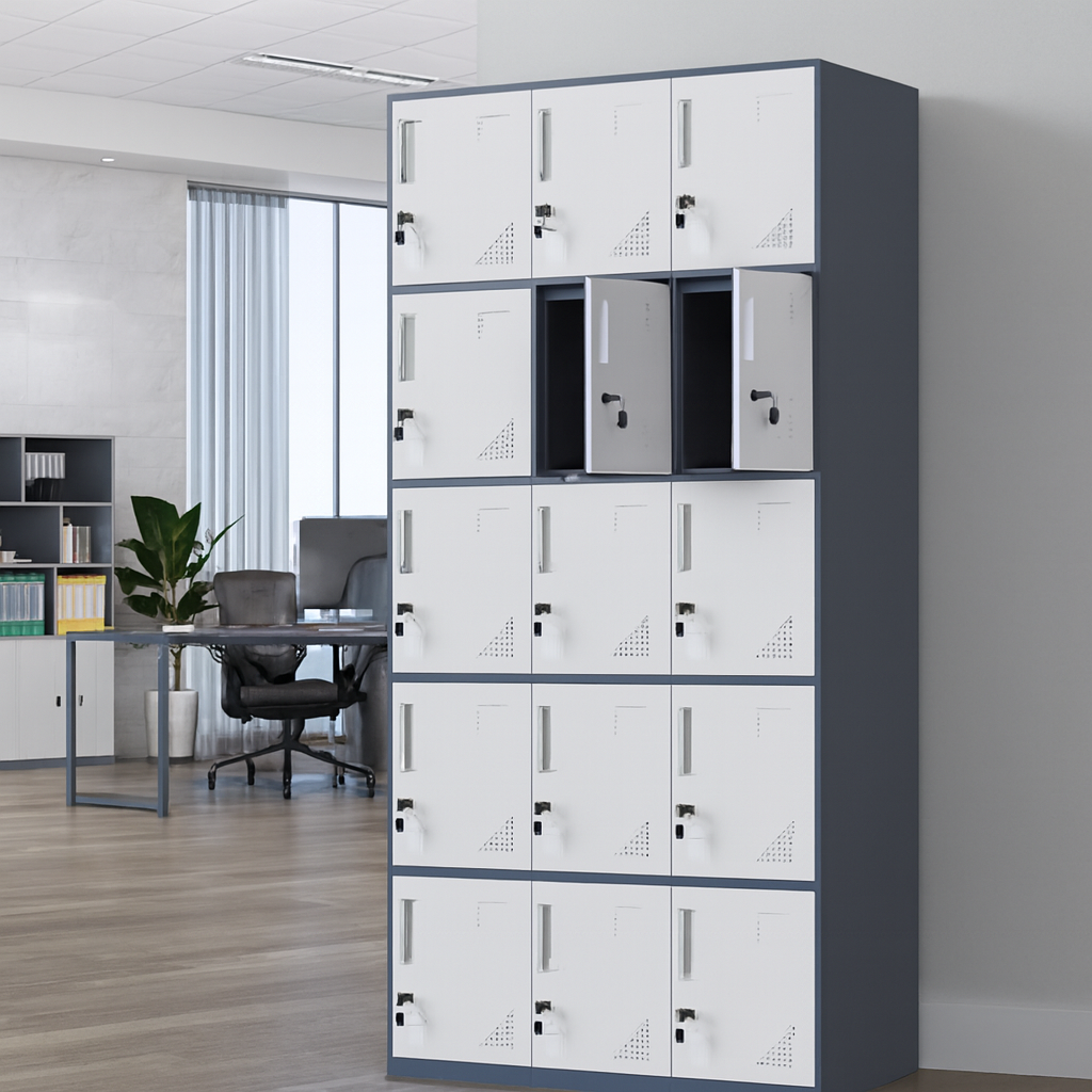 3-link heavy duty waiting bench, 2.4m boardroom table, Mahogany Coat HANGER, Headrest Office Chair, Wooden executive desk, dining table, high back executive chair, 15-locker filing cabinet,