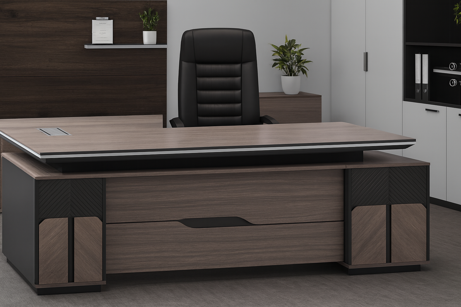 3-link heavy duty waiting bench, 2.4m boardroom table, Mahogany Coat HANGER, Headrest Office Chair, Wooden executive desk, dining table, high back executive chair, 15-locker filing cabinet,