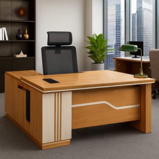 3-link heavy duty waiting bench, 2.4m boardroom table, Mahogany Coat HANGER, Headrest Office Chair, Wooden executive desk, dining table, high back executive chair, 15-locker filing cabinet,