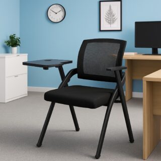 2-way workstation, 4-drawer cabinet, Round Eames Table, Executive office seat, Cashier mesh chair, Waiting benches, conference chairs,