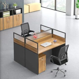 Wooden credenza, movable pedestal, coat hangers, reception desk, workstations, executive desks, strong mesh, waiting bench, conference seats,