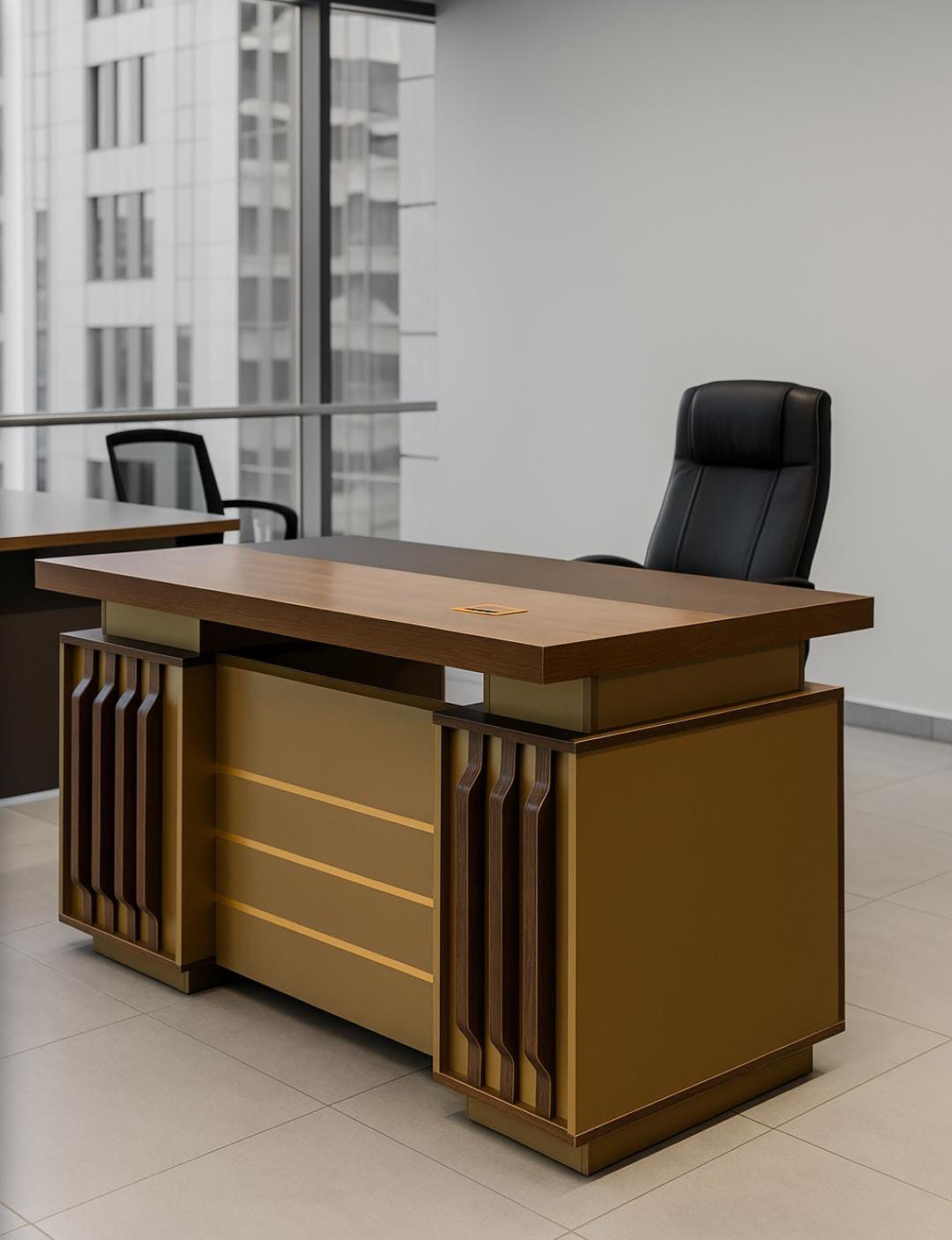 Reception desk, Executive desks, coat hangers, high back chairs, Eames dining set, filing cabinet, fireproof safe,