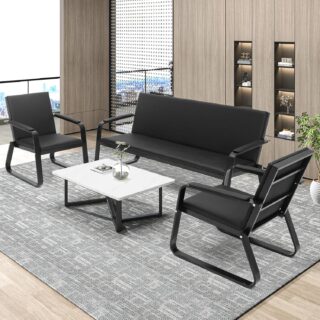 1.8M executive desk, 4-drawer steel cabinet, Ergonomic Office chair, Filing cabinet, coat hanger, reception desk,