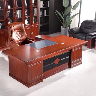 1.8M executive desk, 4-drawer steel cabinet, Ergonomic Office chair, Filing cabinet, coat hanger, reception desk,