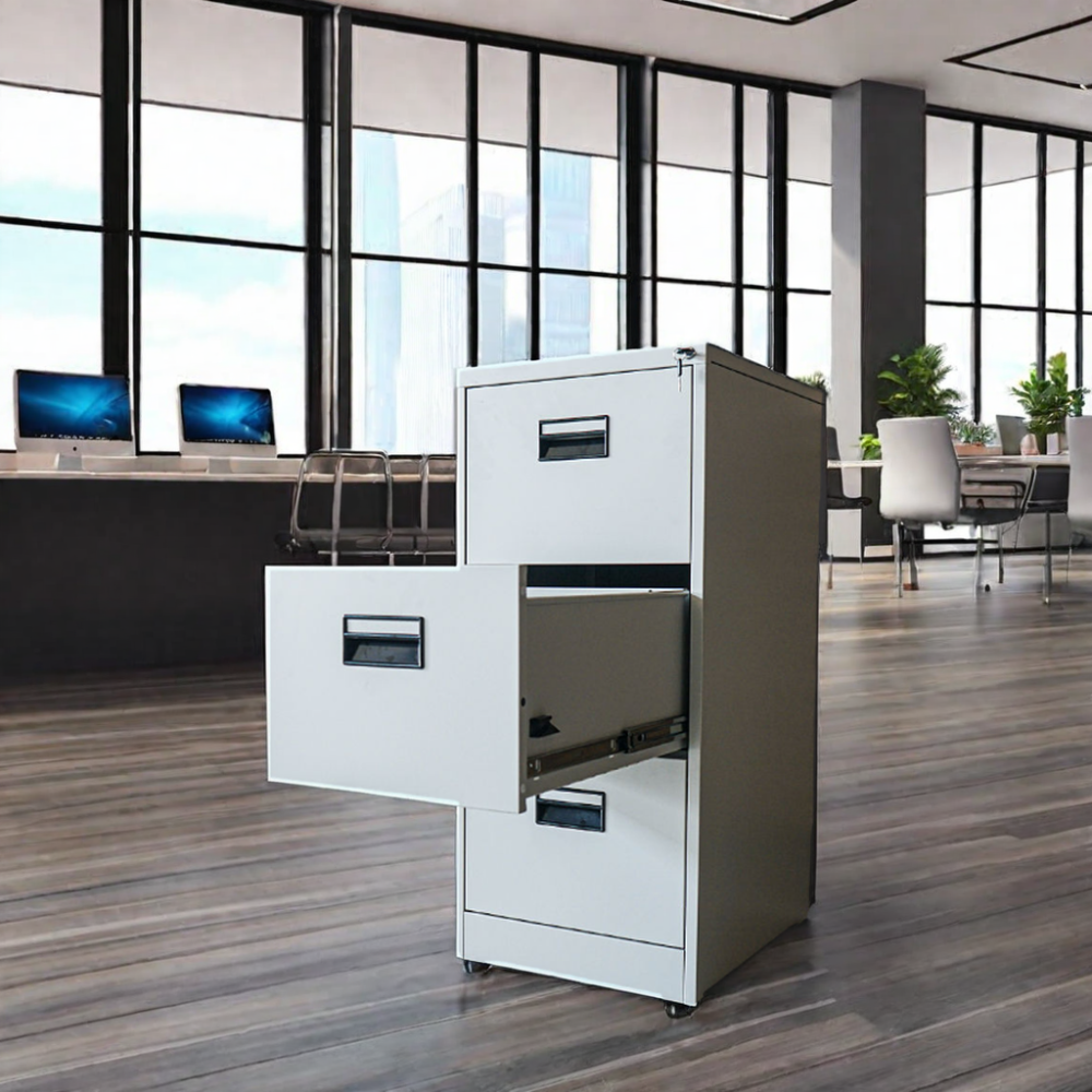 1.8M executive desk, 4-drawer steel cabinet, Ergonomic Office chair, Filing cabinet, coat hanger, reception desk,