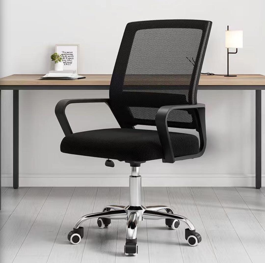 Waiting benches, executive desk, reception desk, 2-way workstations, filing cabinets, fireproof safe, wooden credenza,