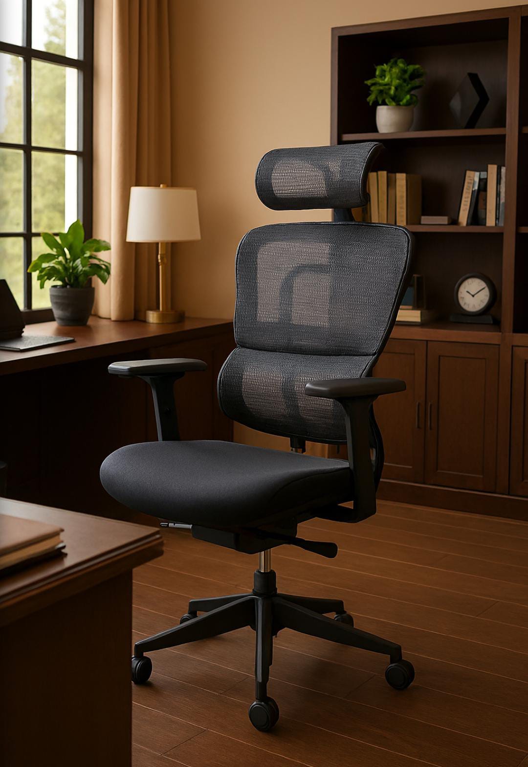 4-way office workstation, executive desk, mesh chair, reception desk, Eames chair, dining set, filing cabinet, fireproof safe,