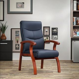 6-Way office workstation, Tosca waiting chairs, mahogany coat hangers, 2-Door wooden credenza, movable pedestal, Eames seats, Dining table, Executive desks,