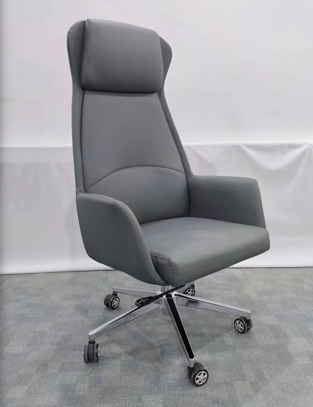 2-Way office workstation, marble tables, dining table, Eames seats, mahogany coat hanger, filing cabinets, wooden credenza,