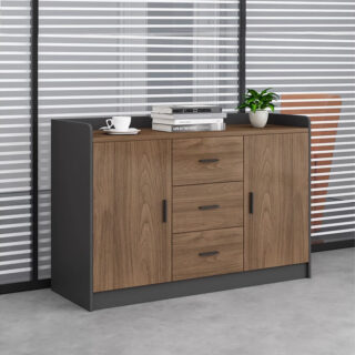 2 Door Wooden Credenza With Drawers