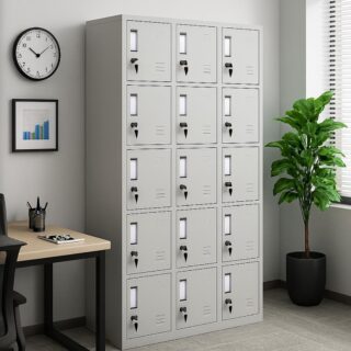 9-Locker file cabinet, Executive desk, Marble table , Dining table, Foldable training chairs, 2-Door wooden credenza,