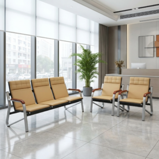 Simple Executive Leather Office Waiting Sofa