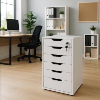 Reception desk, Waiting bench, Dressing table, Filing cabinet, Movable pedestal, 2-door wooden credenza, chest of drawers cabinet,