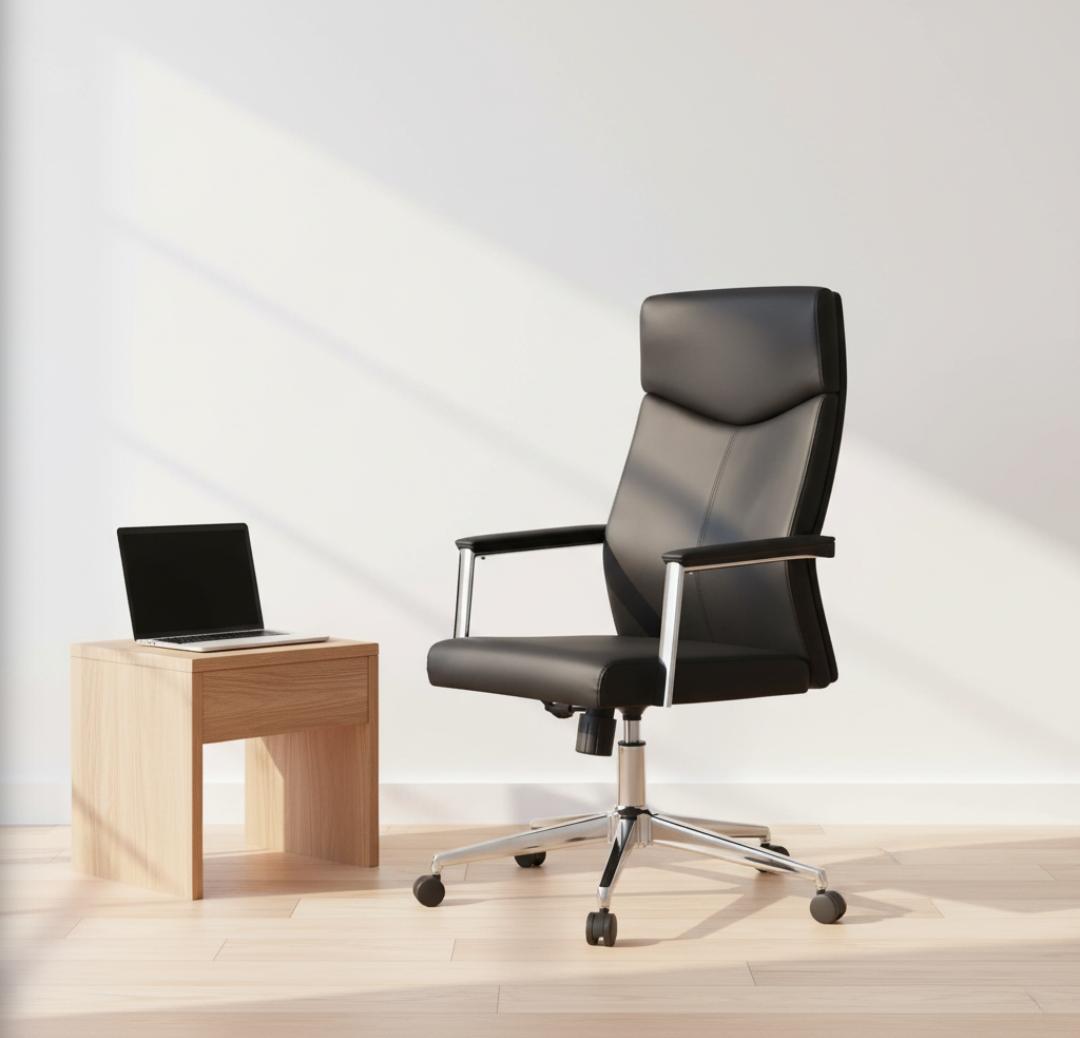 Executive desk, Office chairs, CEO Recliner seat, Fireproof safe, Dining table, Dressing table, Coat hangers, 1.4M electric height adjustable Table, 2-door wooden credenza,