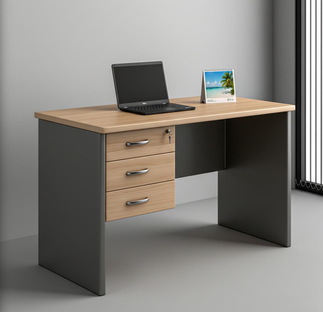 4-Way workstation, Reception desk, Movable pedestal, 2-Door wooden credenza, Executive desks, Office chairs, Dressing table, Fireproof safe, Filing cabinet,