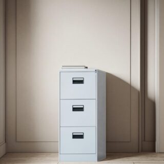 Reception desk, Workstations, Waiting bench, Coat hangers, Movable pedestal, 2-Door wooden credenza, Filing cabinet,