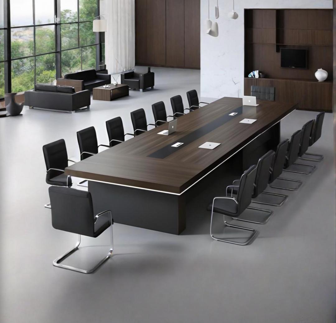Workstations, Reception desk, Movable pedestal ,Filing cabinet 2-Door wooden credenza, Office chairs, Executive desk,