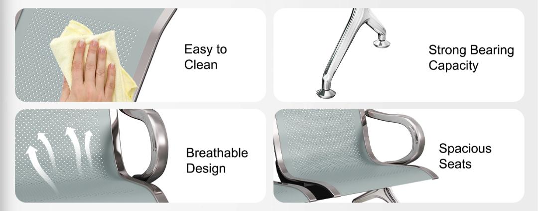 Workstations, Reception desk, Office desks, Office chairs, Fireproof safe, Boardroom table, Conference seats, Coat hangers,
