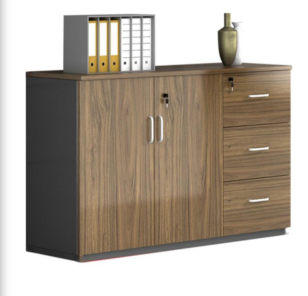 Workstation, Reception desk, Waiting sofa, 2-Door wooden credenza, Movable pedestal, Filing cabinet, coat hangers, Dining table,