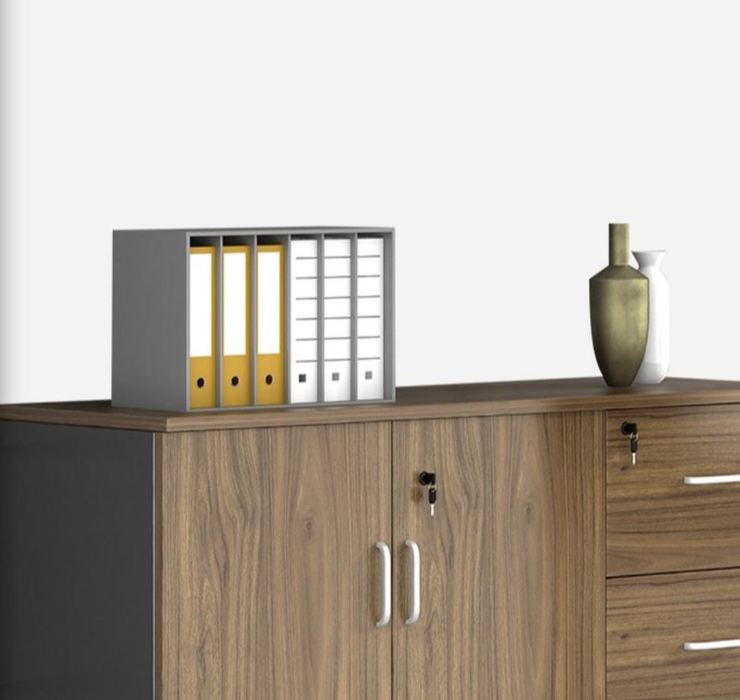 Workstation, Reception desk, Waiting sofa, 2-Door wooden credenza, Movable pedestal, Filing cabinet, coat hangers, Dining table,