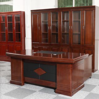 Mahogany coat hanger, Filing cabinet, Dining table, Dressing table, Height adjustable Electric table, Office chairs, Boardroom table, 2-Door wooden credenza,