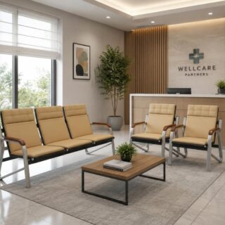 Waiting bench, Waiting sofas, Dining table, Dressing table, Executive desk, Office chairs, Filing cabinet, Mahogany coat hanger, Movable pedestal,